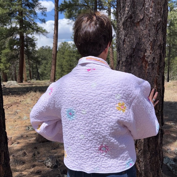 Handmade-Floral Quilted Women's Jacket - Picture 7 of 11